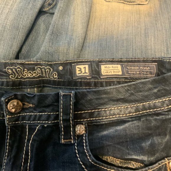 Miss Me Dark Blue Cropped Jeans - Picture 4 of 7